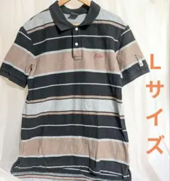 【905】メンズポロシャツ　ナイキブラウン×ブラック×グレー　Ｌサイズ