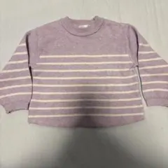 ZARA ボーダー ニットセーター パープル 92cm