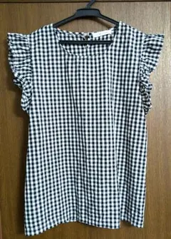 ギンガムチェック　フリルトップス
