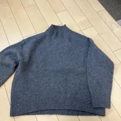 ユニクロ スフレヤーンモックネックセーター　ダークグリーン　L