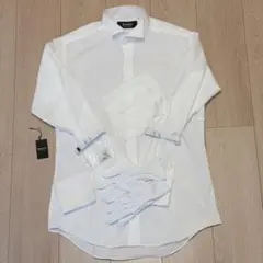 BASIC 新郎小物セット シャツ カフス 手袋 チーフ付 L 結婚式