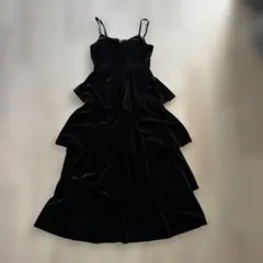 ブラック ベロア キャミワンピース