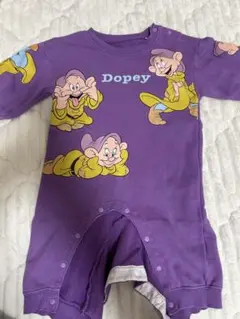 長袖ロンパース 紫　小人　白雪姫　男の子　80