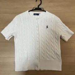 Polo by Ralph Lauren ホワイト半袖カーディガン Mサイズ