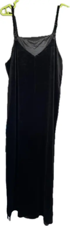 GU ブラックベロアキャミワンピース ロング丈 L