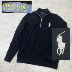 ぴー様 ポロゴルフ 秋冬ビッグポニー×ハーフジップ 蓄熱ゴルフニットブルゾ