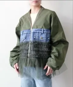 デニム裾チュールMA-1 ジャケット MICALLE YAMADAYA 同型 - メルカリ