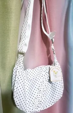 しまむら　ドット　水玉　ショルダーバッグ　ウィッシュコア　yuki　白　ホワイトのサムネイル