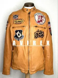 ⑨ AVIREX レザーJKT ◇TOPGUN ninja ハーレー　ライダースのサムネイル