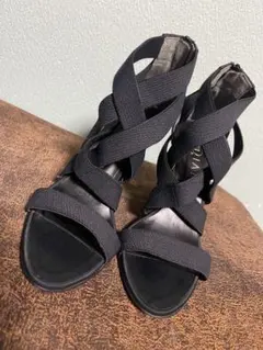 DIANAブラック サンダル22cm