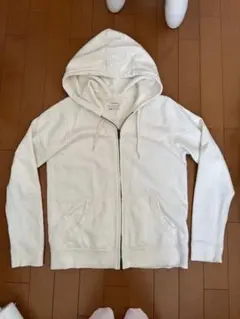 ホワイト フルジップ パーカー