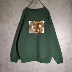 コカコーラ コラボ BAYFLOW 両面プリント 緑 刺繍 スウェット