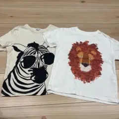 ZARA H&Mキッズ Tシャツ 2枚セット 100 ライオン ゼブラのサムネイル