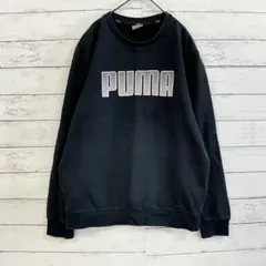 PUMAスウェット L ブラック 裏起毛 ビッグロゴ 冬春秋 メンズ✨長袖