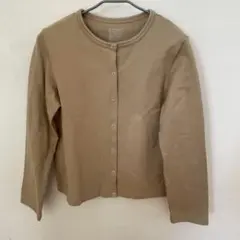 匿名配送　無印良品　太番手天竺編みカーディガン M ベージュ