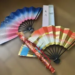 슈퍼 뷰티풀 댄스 팬 2팩, 팬 백 (골드) 세트 -무대용-