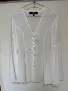 ELISABETTA FRANCHI シフォン　シャツ　ブラウス　ホワイト　長袖のサムネイル