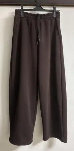 ユニクロC スウェットワイドパンツ ダークブラウン Sサイズ