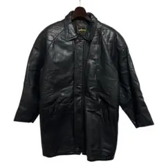 ※MC5 80s レザーカーコート ブラック ブランケット裏地 サイズM