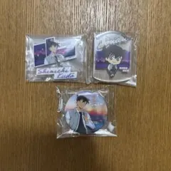 セガラッキーくじ 名探偵コナン 缶バッジセット アクリルブロック 工藤