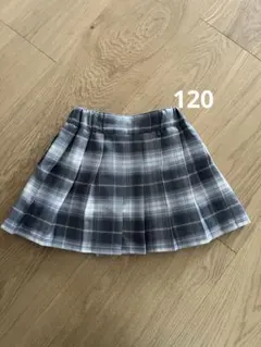 グレー系チェック プリーツスカート　120cm