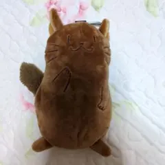 猫型ぬいぐるみ カラビナ付き 茶色　もふもふふわふわ　ポーチ　キーホルダー　猫様