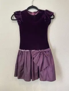 Sweet kid’s パープル フォーマルドレス フリル袖　130cmのサムネイル