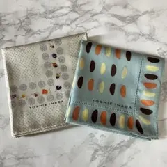 YOSHIE INABA ハンカチ 2枚セット 花柄 ドットレディース 未使用のサムネイル
