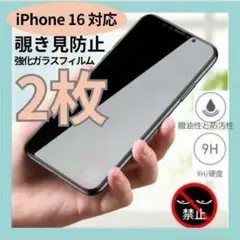 iphone16 覗き見防止 強化ガラス 保護フィルム 保護シート 2枚セット