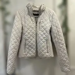 ZARA WOMAN ホワイト キルティングサイドゴアジャケット M