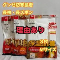 E80　グンゼ　メンズ　長袖シャツ　ズボン下　M　　綿100　肌着　インナー