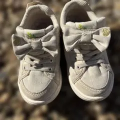 IFME ベージュ リボン付きスニーカー　17センチ