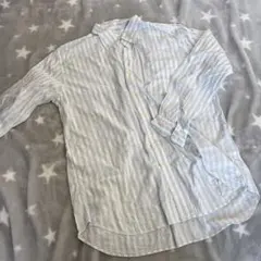 UNIQLO ユニクロ　メンズ　サイズXXL 青白ストライプ 長袖シャツ