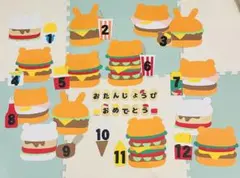 誕生日表　ハンバーガー　大きめ