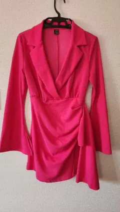 SHEIN カシュクール ミニワンピース ピンク Sサイズ