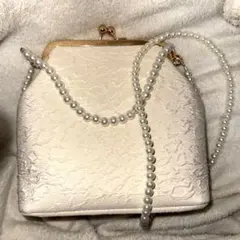 【BONLECILL noir】2wayがま口パールハンドル／ショルダーバッグ