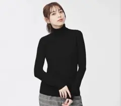 GU リブタートルネックセーター