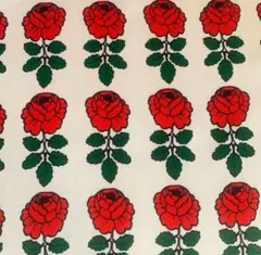 撥水加工　花柄 プリント　ツイル　生地　布　北欧 フラワー　 レッド　60cm