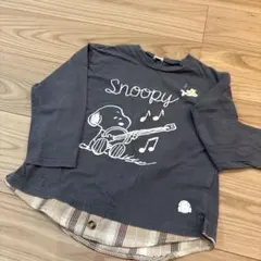 スヌーピー　ロンT ボタン付