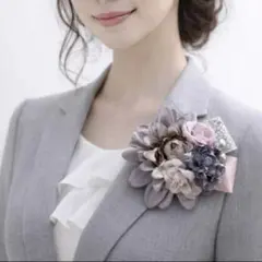 コサージュ　3種フラワーパープルグレー　卒園式　卒業式　入園式　入学式