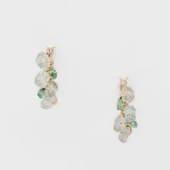 完売 agete ラブラドライト／エメラルドピアス