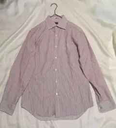 ポールスミス　ワイシャツ　ドレスシャツ　総柄　ストライプ　レッド　ホワイト