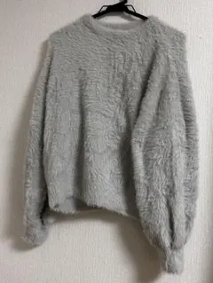 C.O.L.Z.A グレー ファー風 長袖ニット L