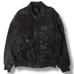 80s 90s ユーロ レザージャケット A-2 type 豚革 古着 フライト