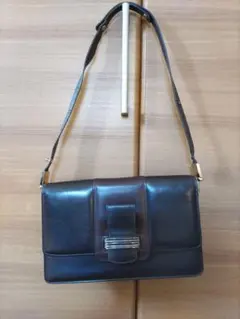 ショルダーバック レディース 牛革 Hasegawa 日本製焦げ茶に一部茶色