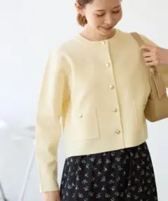 ロペピクニック　ミラノリブ金ボタンニットカーディガン