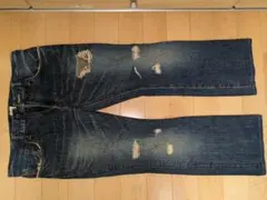 古着エドウィン511　ダメージ加工ジーンズ　 ダークブルー　デニムパンツ