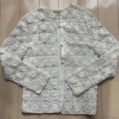 レース　カーディガン　白　Mサイズ