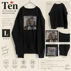 Ten スウェット ブラック L グラフィックプリント