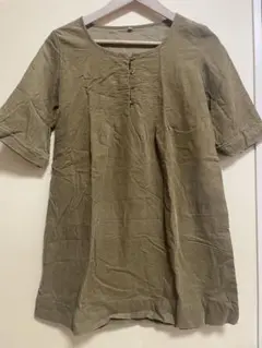 無印良品　コーディロイチュニック　Sサイズ　茶色　5部袖